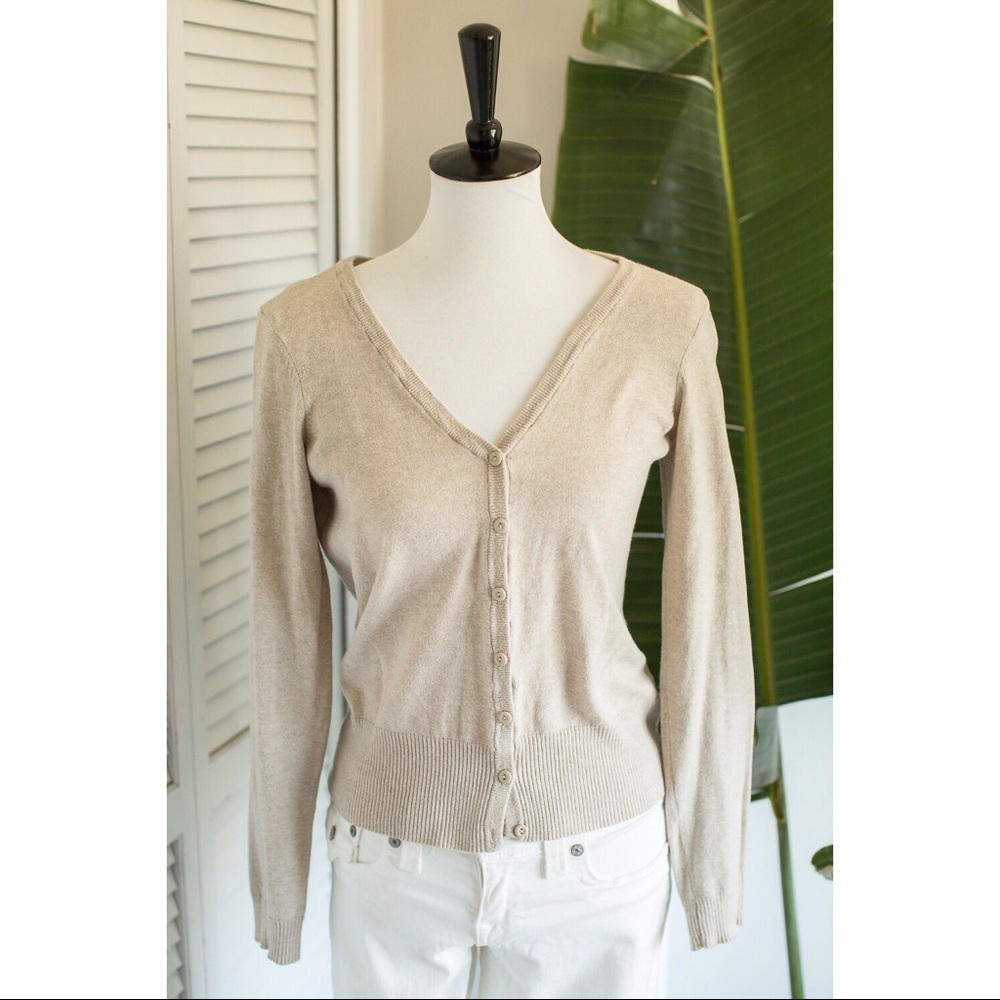 Beige cardigan sweater